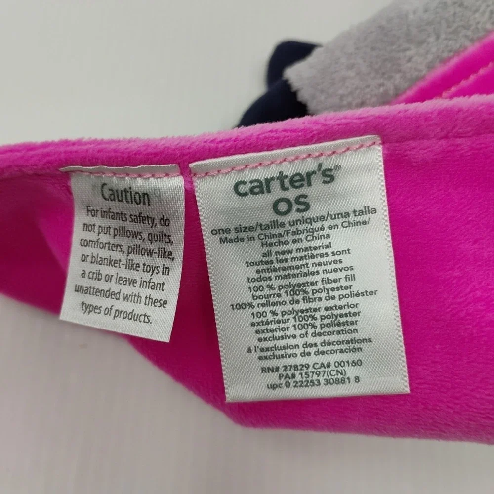 Carters Cuddle Blanket Plush Kitty Cat Pink Gray‎ Navy Baby Lovey w Rattle 2013